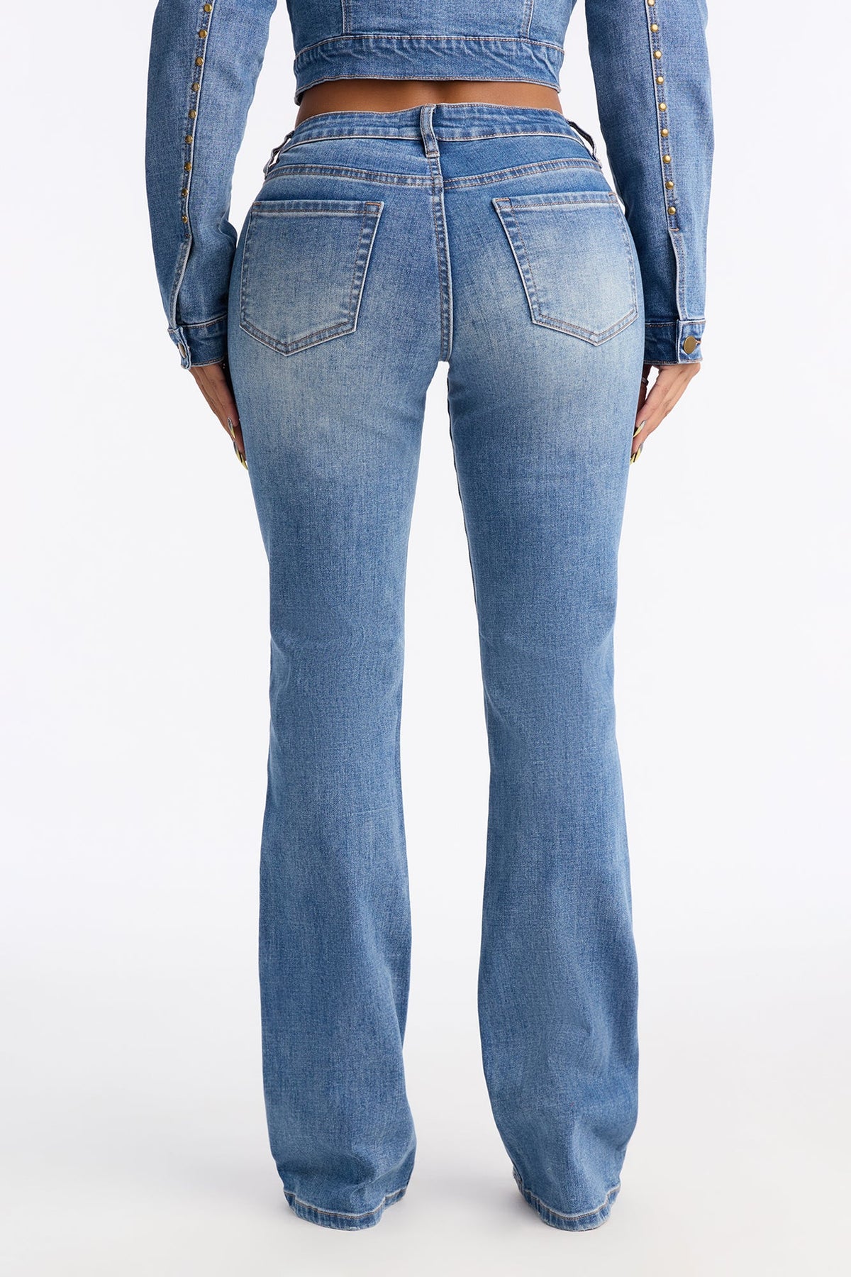 At Dusk Low Rise Studded Bootcut Jeans - Dark Wash
