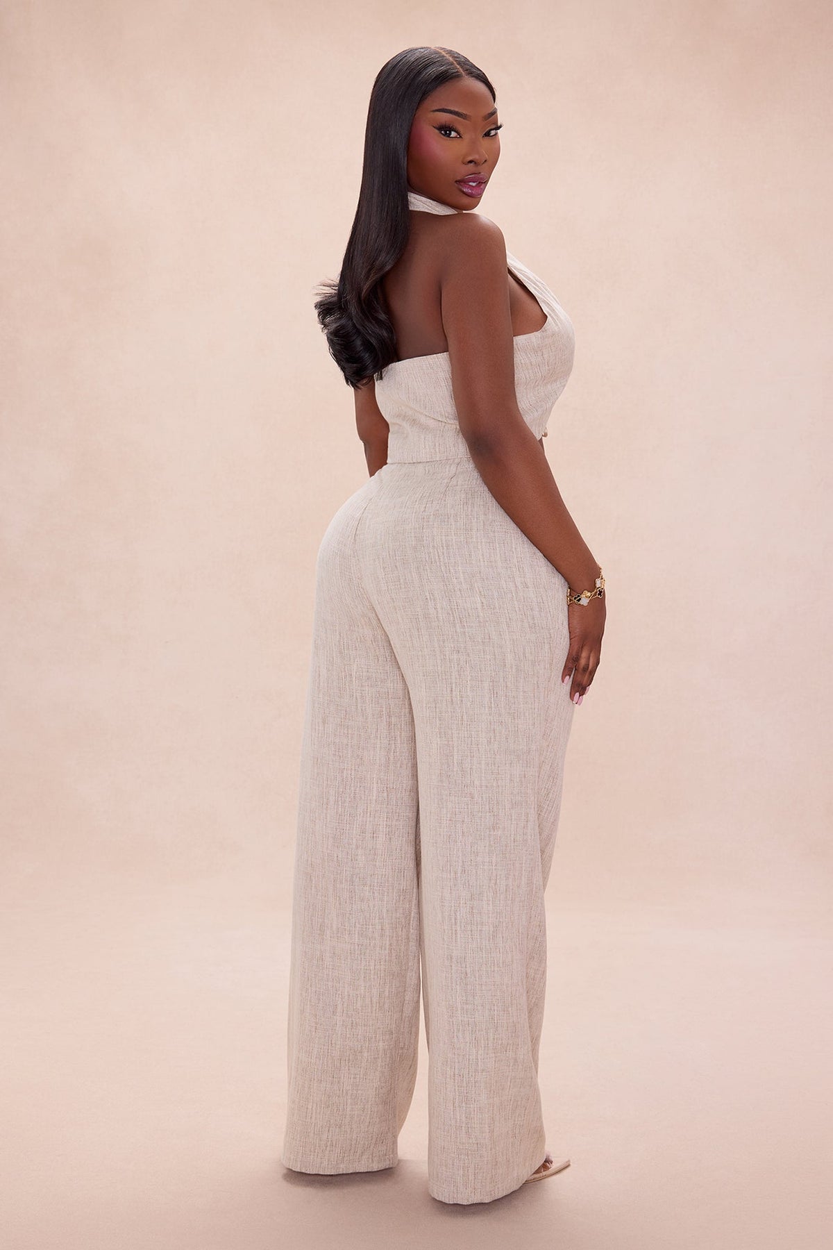 Carmen Linen Pant Set - Sand