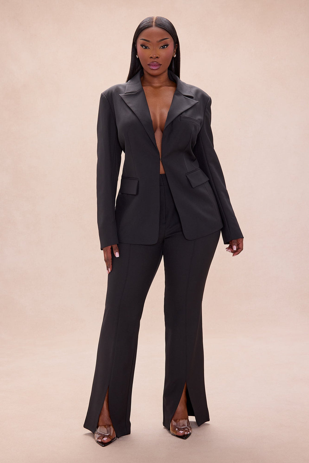 Daphne Blazer Pant Set - Black