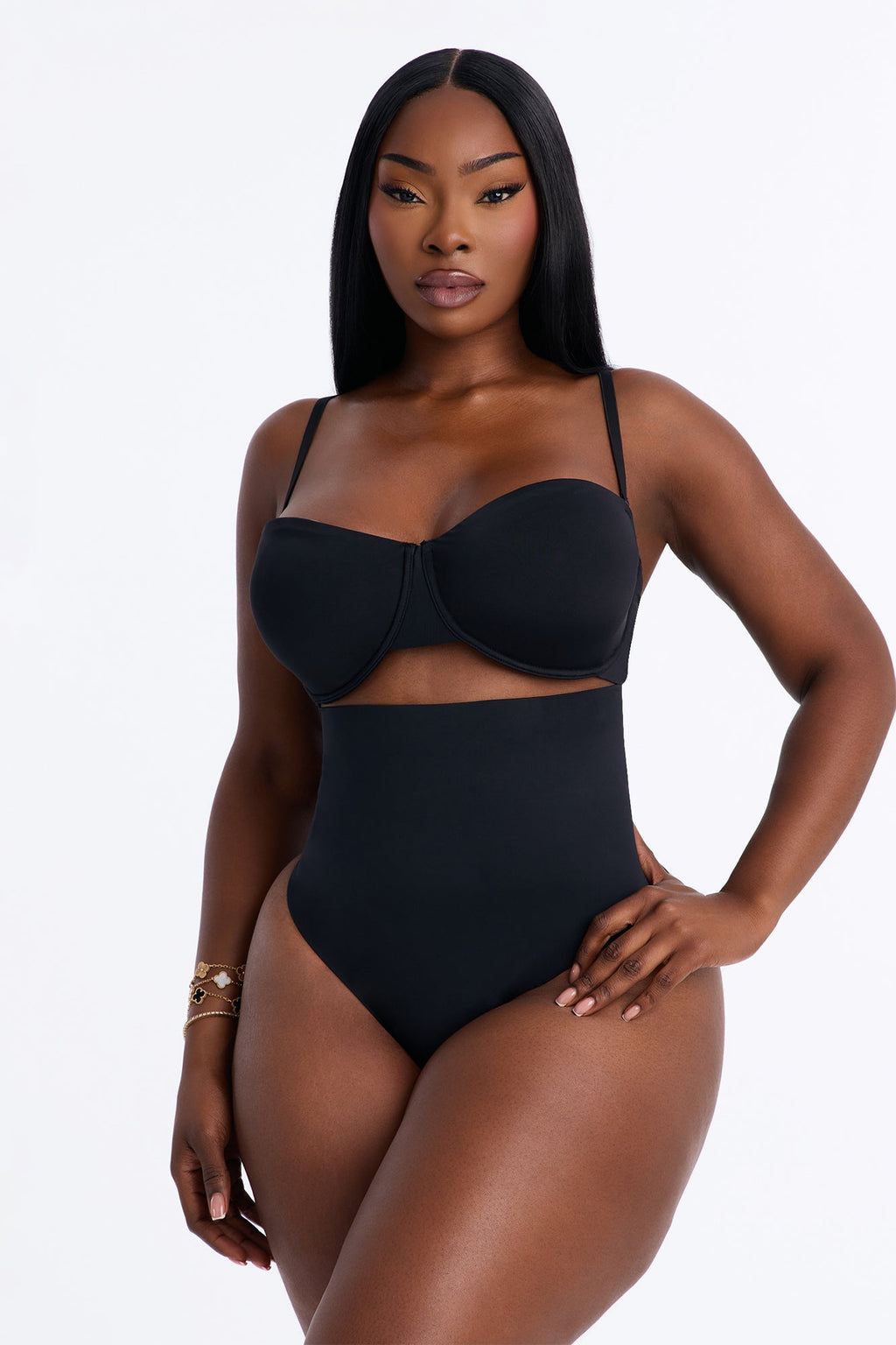 Cinch Me In High Waisted Thong Shapewear - Black/combo