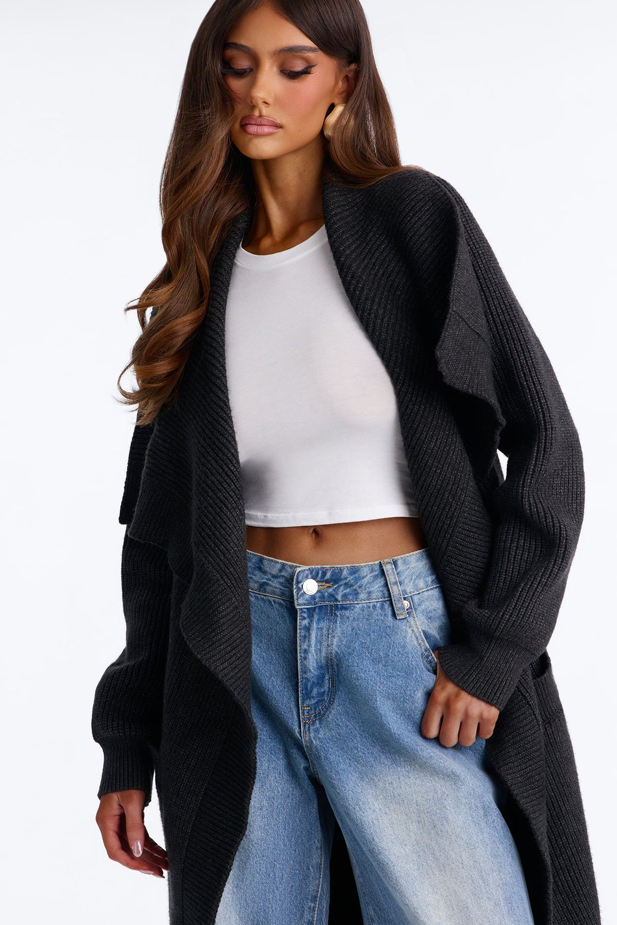 Aspen Sweater Coat - Charcoal