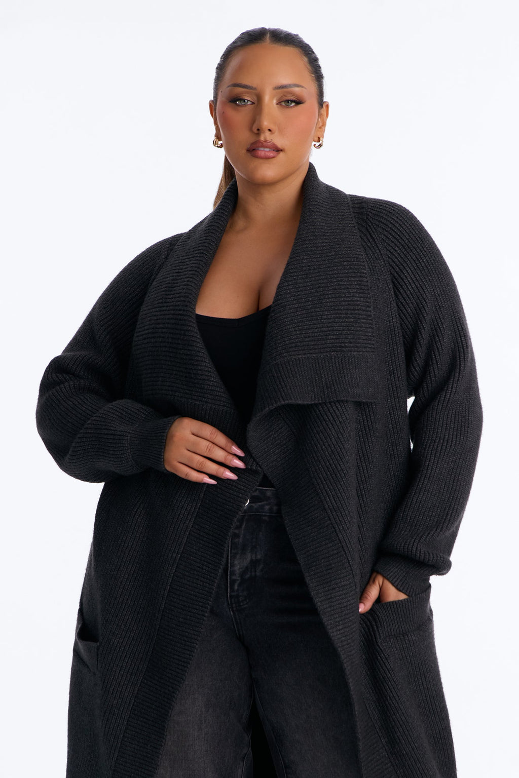 Aspen Sweater Coat - Charcoal