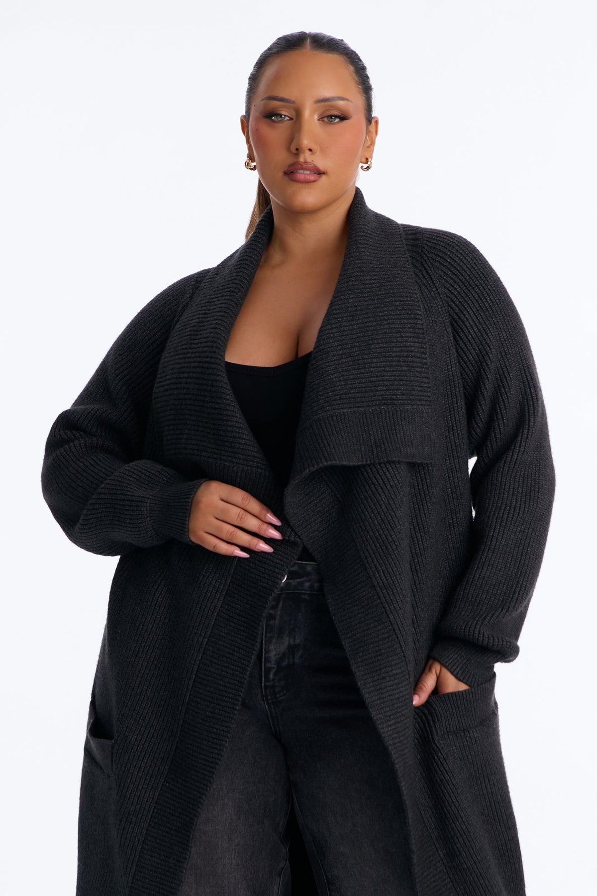 Aspen Sweater Coat - Charcoal