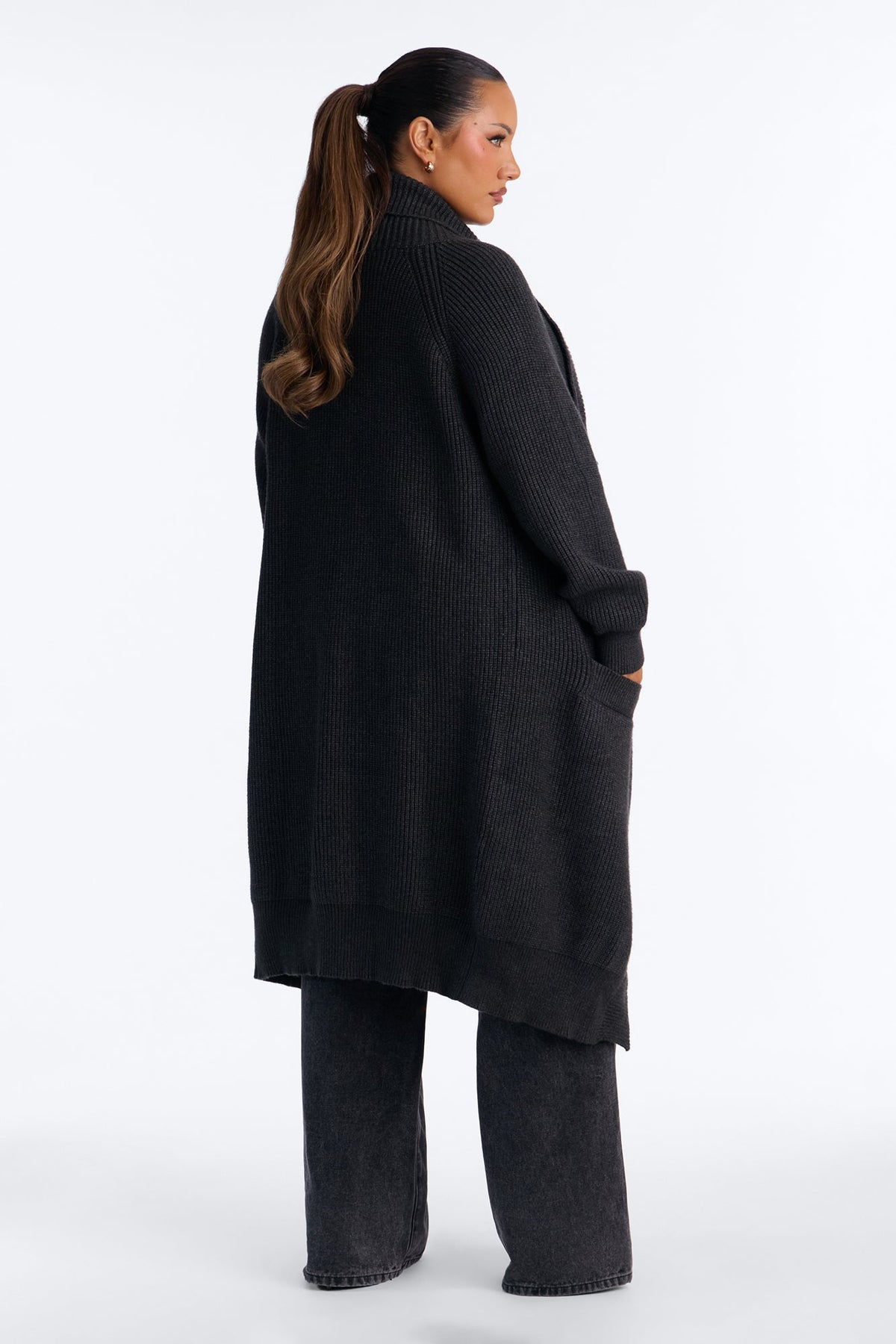 Aspen Sweater Coat - Charcoal