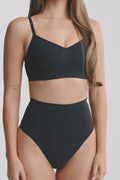 Nova Sculpt Seamless Strong Compression Mid Waist Thong - Black