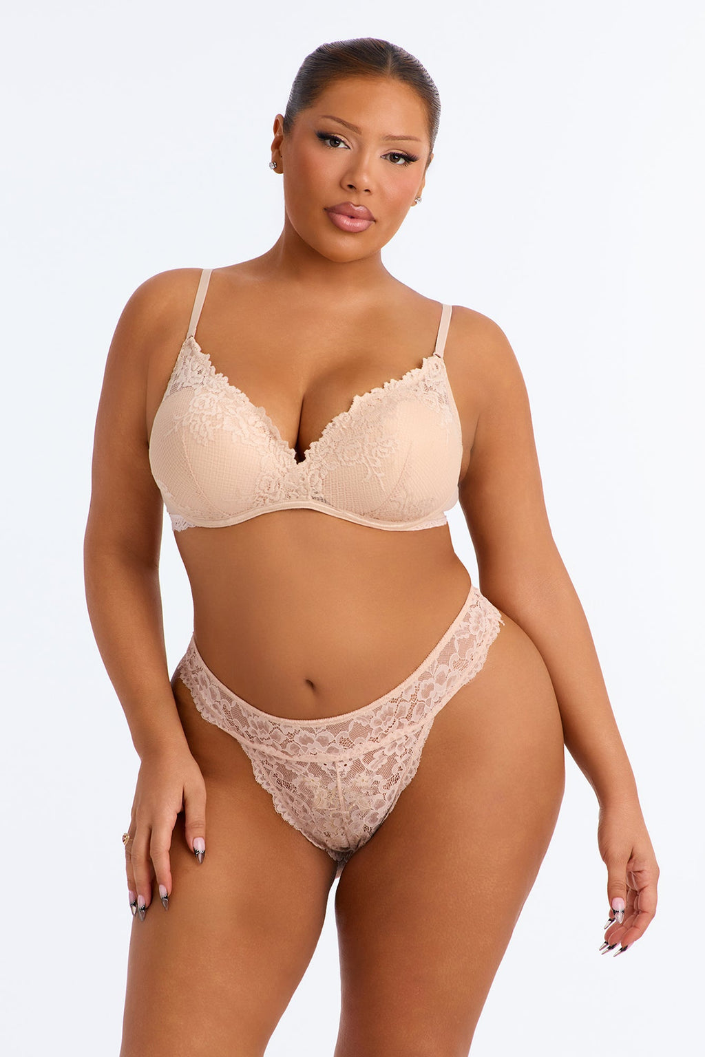 Lifting Molded Cup Stretch Bra - Sand