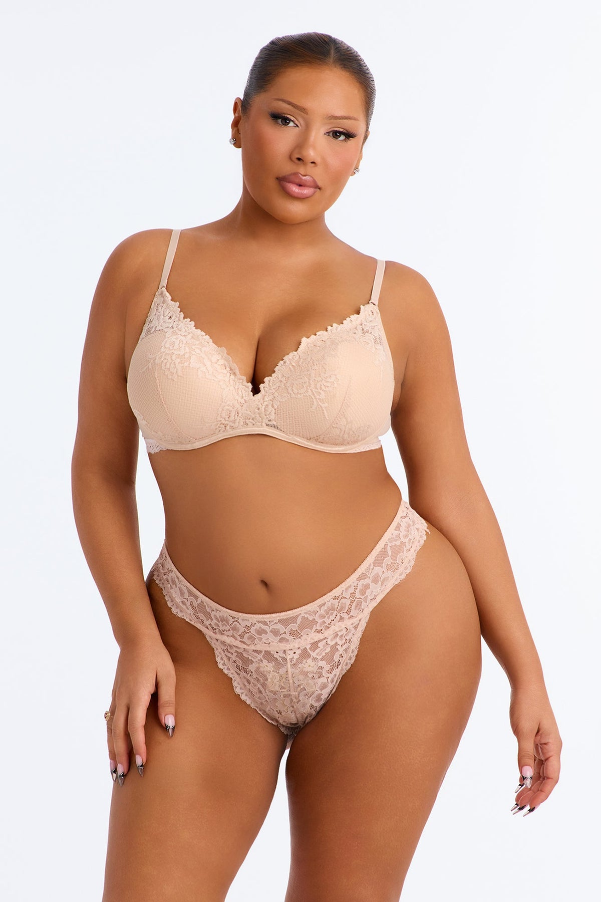 Lifting Molded Cup Stretch Bra - Sand