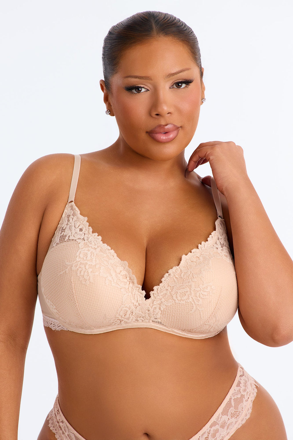 Lifting Molded Cup Stretch Bra - Sand