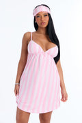 Angel Dreams PJ Sleep Dress & Eye Mask Set - Pink/combo