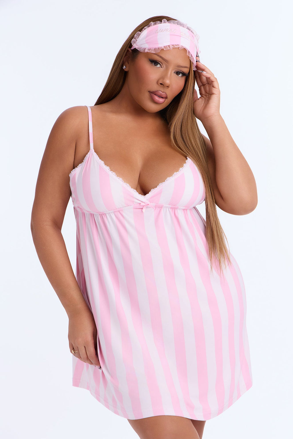 Angel Dreams PJ Sleep Dress & Eye Mask Set - Pink/combo
