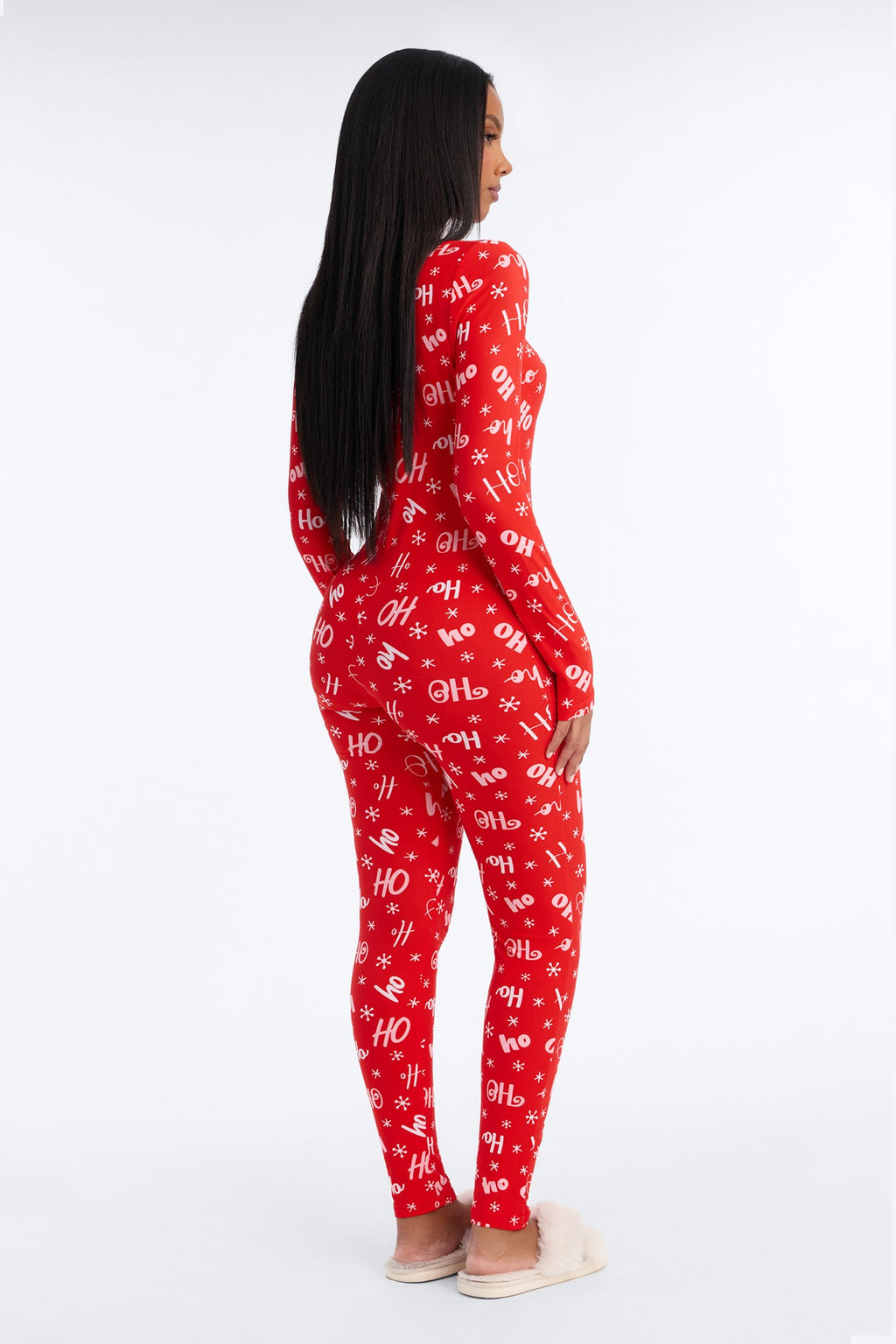 Holiday Ho PJ Jumpsuit Onesie - Red/combo