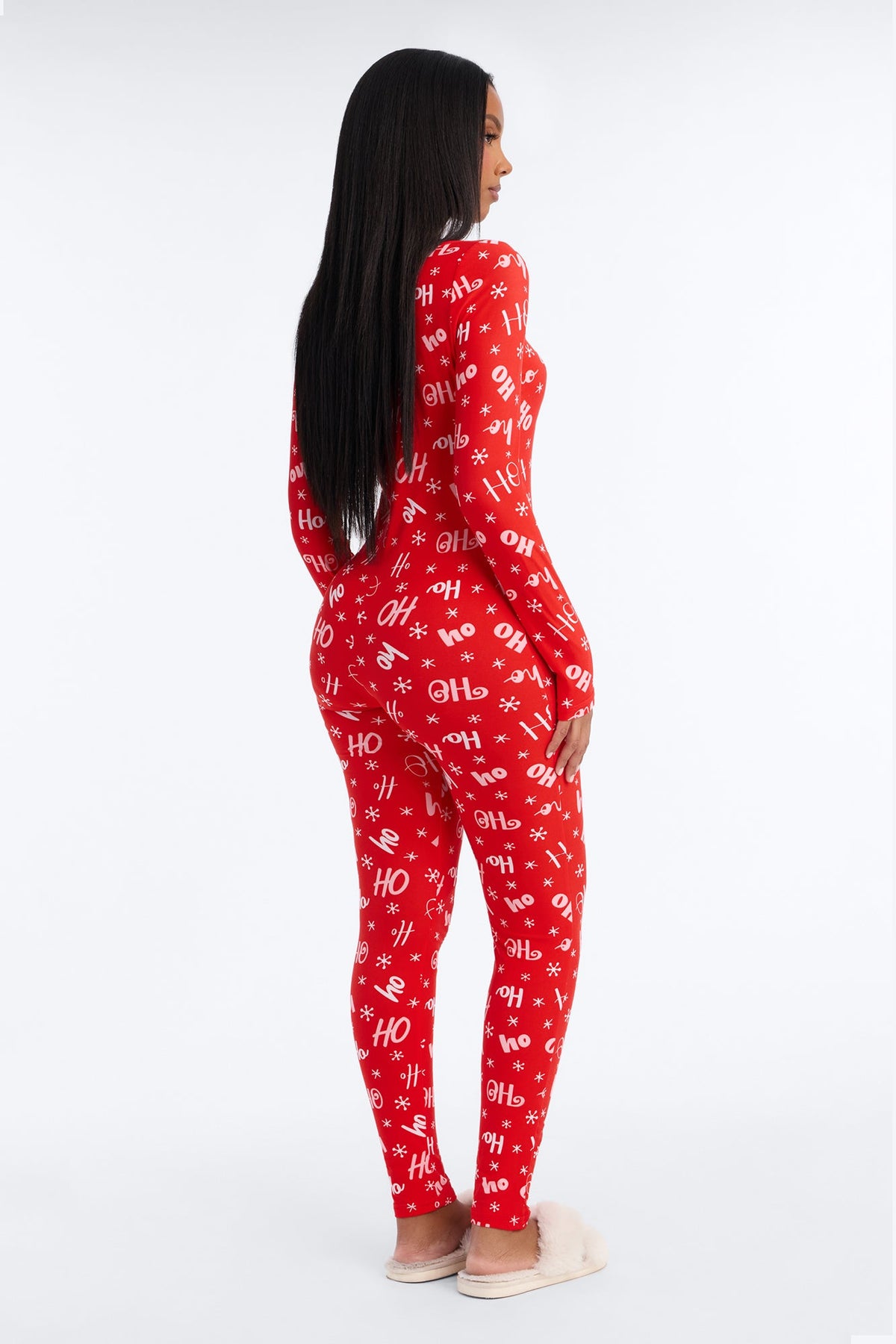 Holiday Ho PJ Jumpsuit Onesie - Red/combo