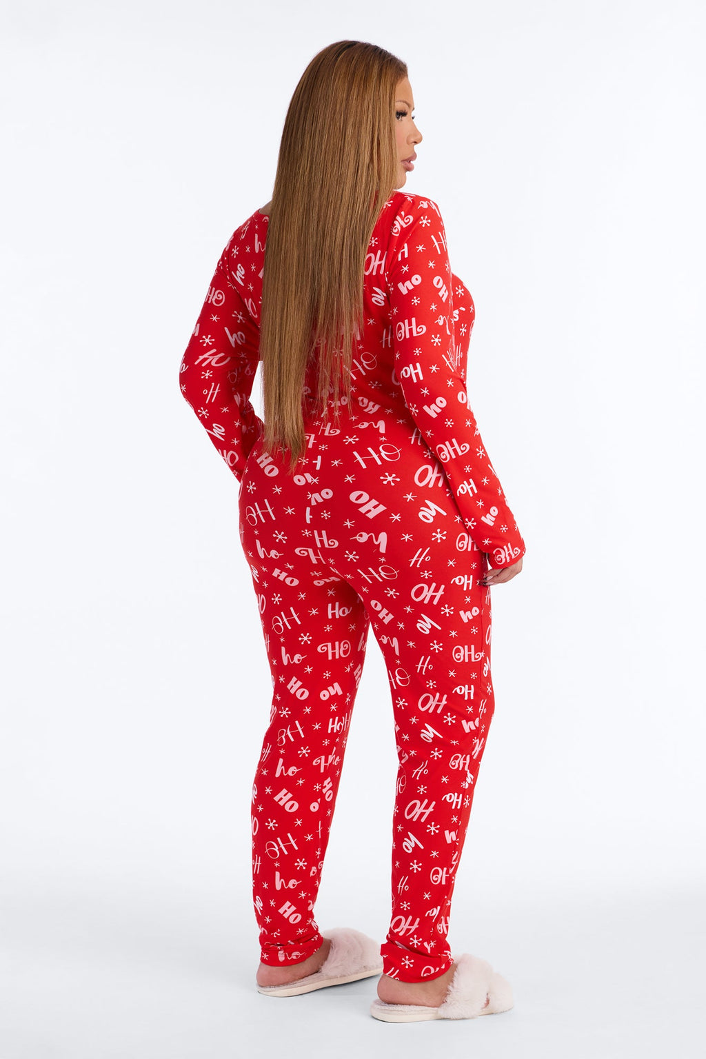 Holiday Ho PJ Jumpsuit Onesie - Red/combo