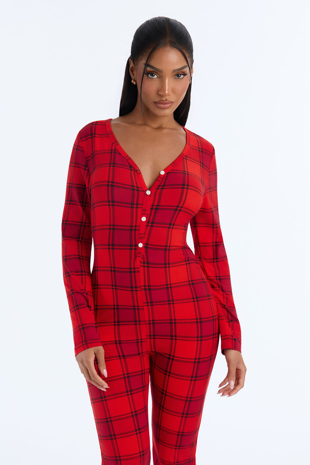 Jingle All Night PJ Jumpsuit Onesie - Red/combo