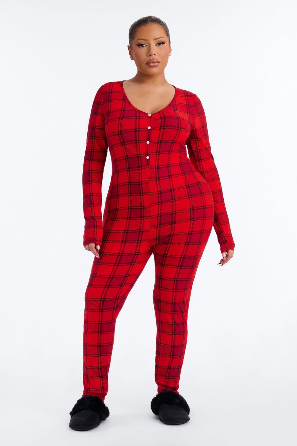 Jingle All Night PJ Jumpsuit Onesie - Red/combo