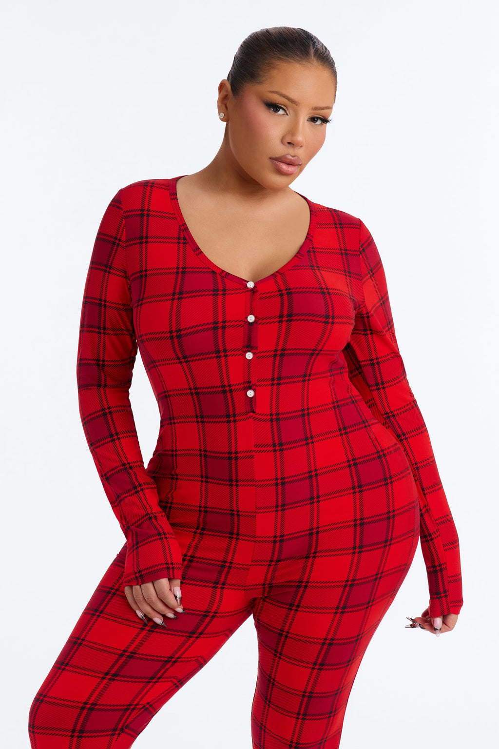 Jingle All Night PJ Jumpsuit Onesie - Red/combo