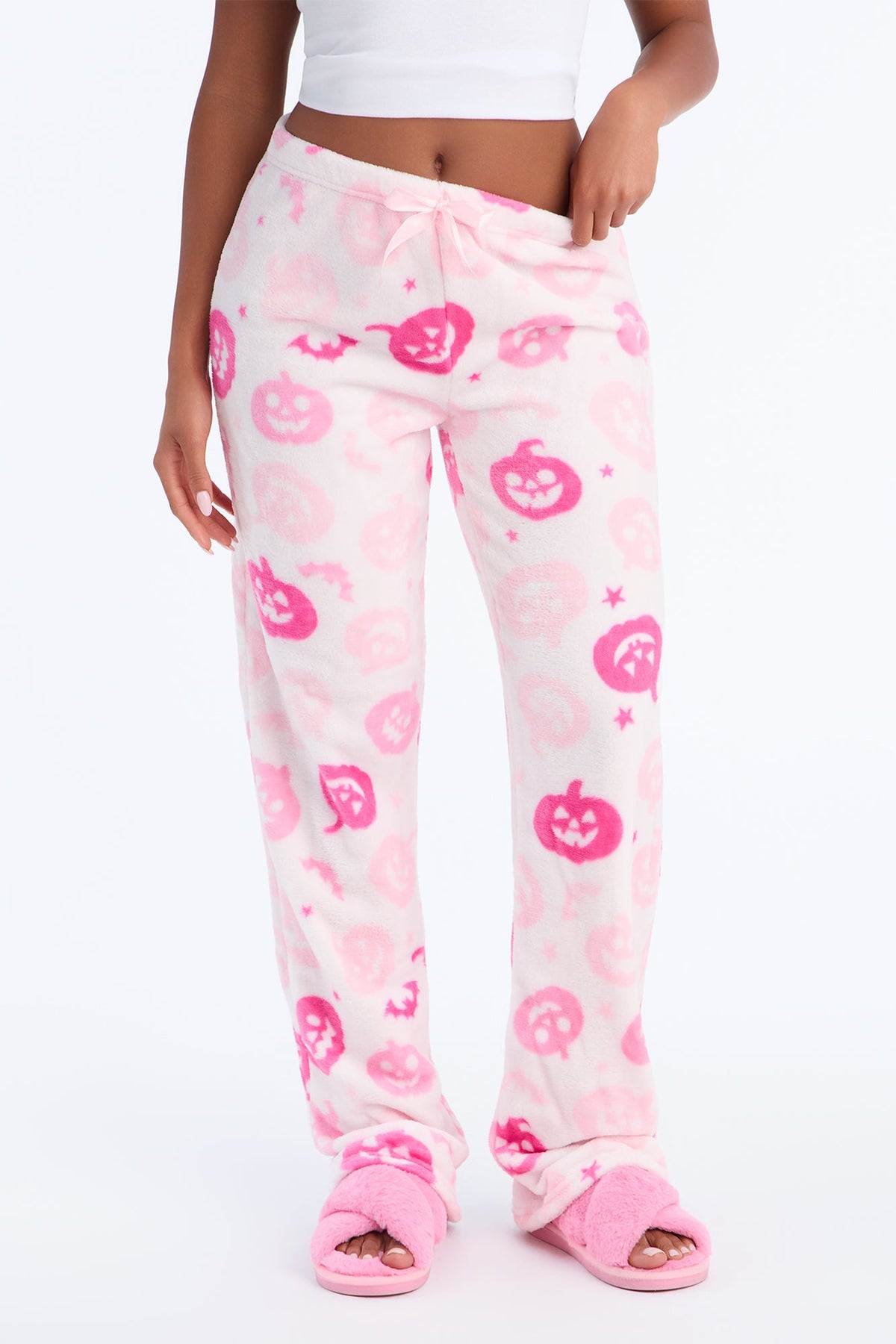 Your Pumpkin Pie Plush Halloween PJ Pants - Pink