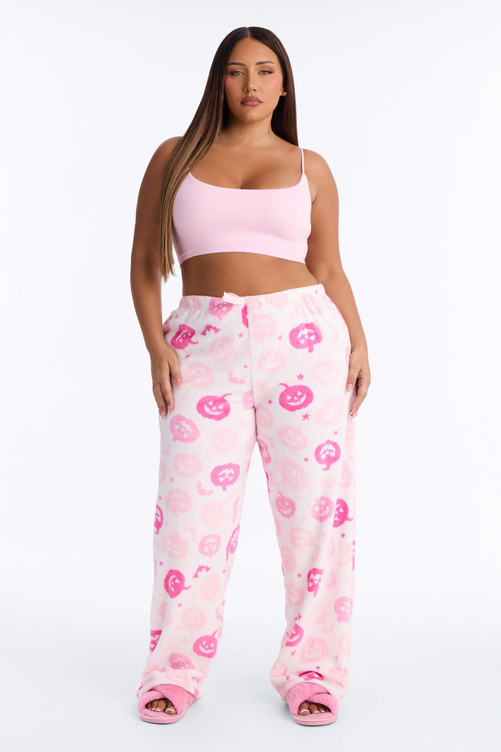 Your Pumpkin Pie Plush Halloween PJ Pants - Pink