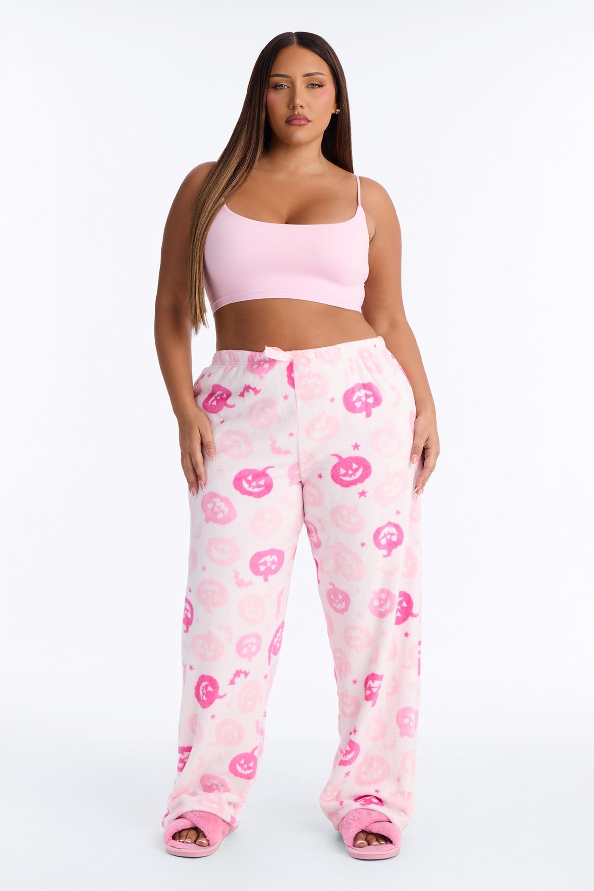 Your Pumpkin Pie Plush Halloween PJ Pants - Pink