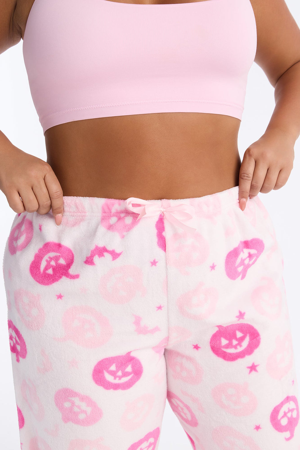 Your Pumpkin Pie Plush Halloween PJ Pants - Pink