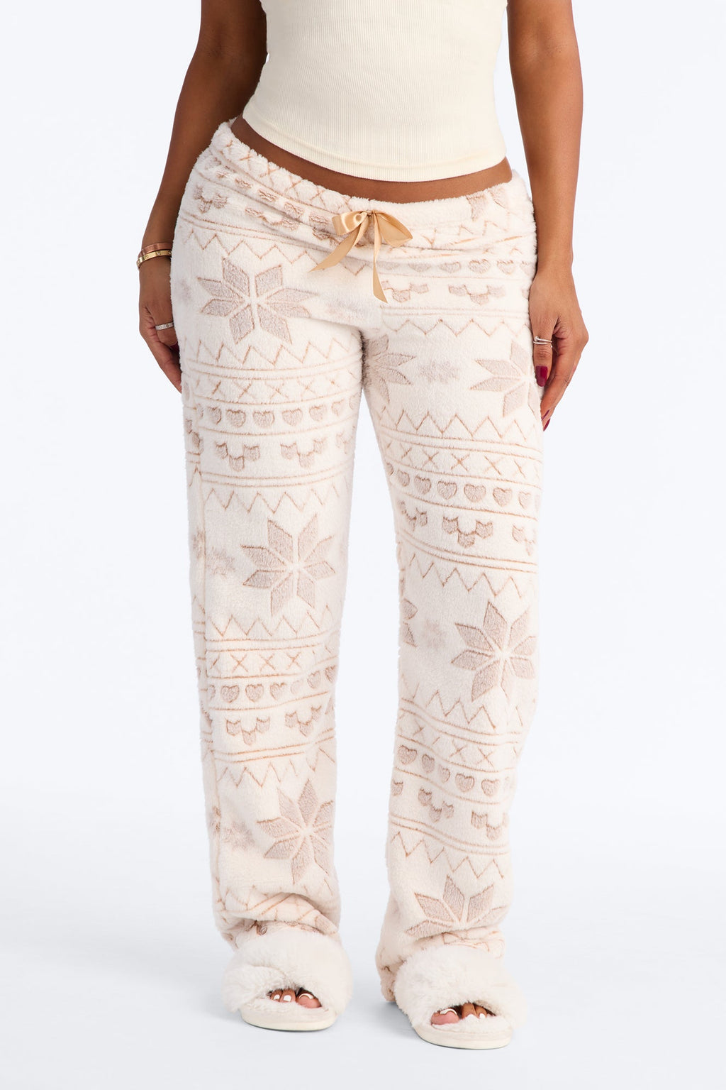 Cocoa & Cuddles PJ Plush Pants - Brown/combo