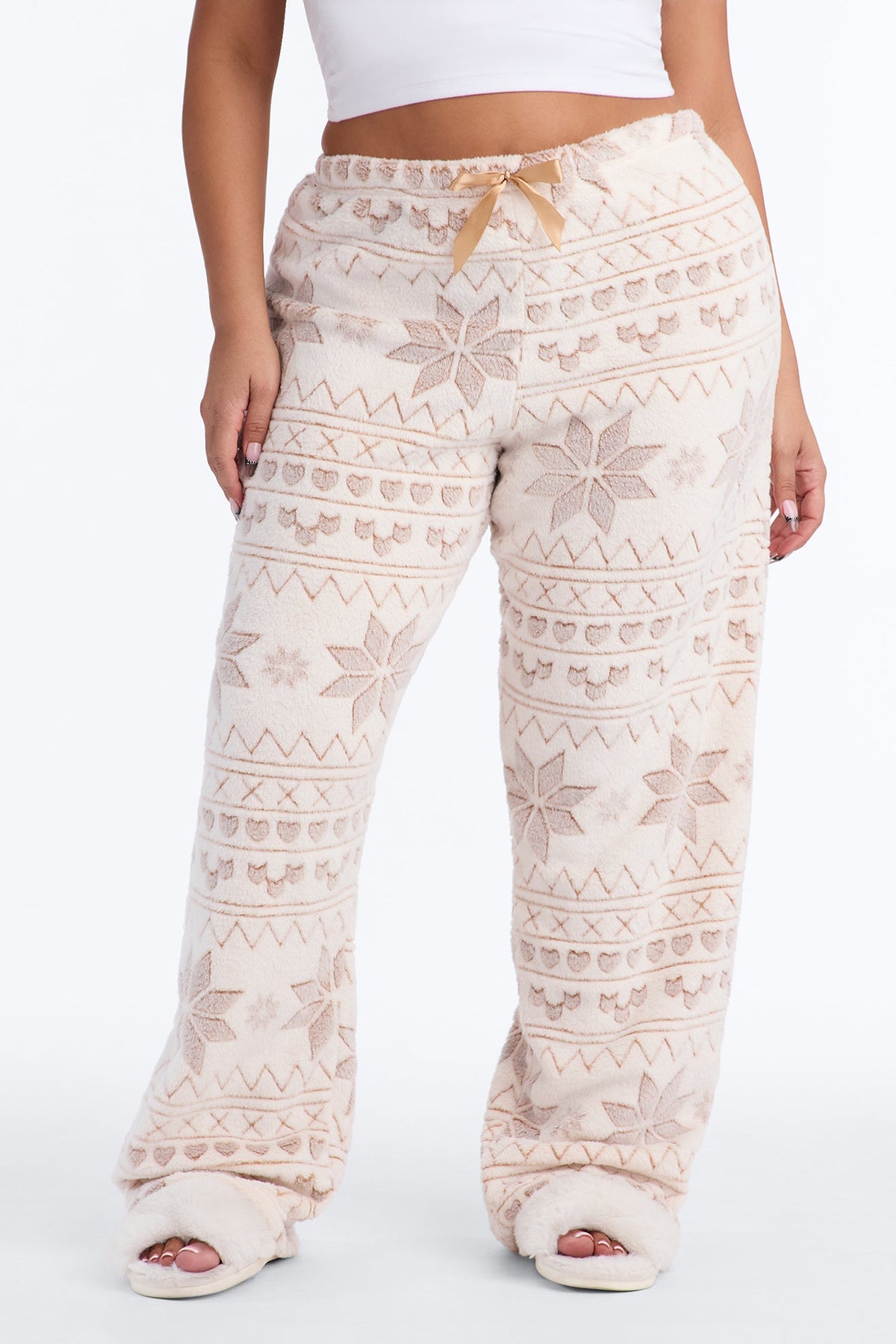 Cocoa & Cuddles PJ Plush Pants - Brown/combo