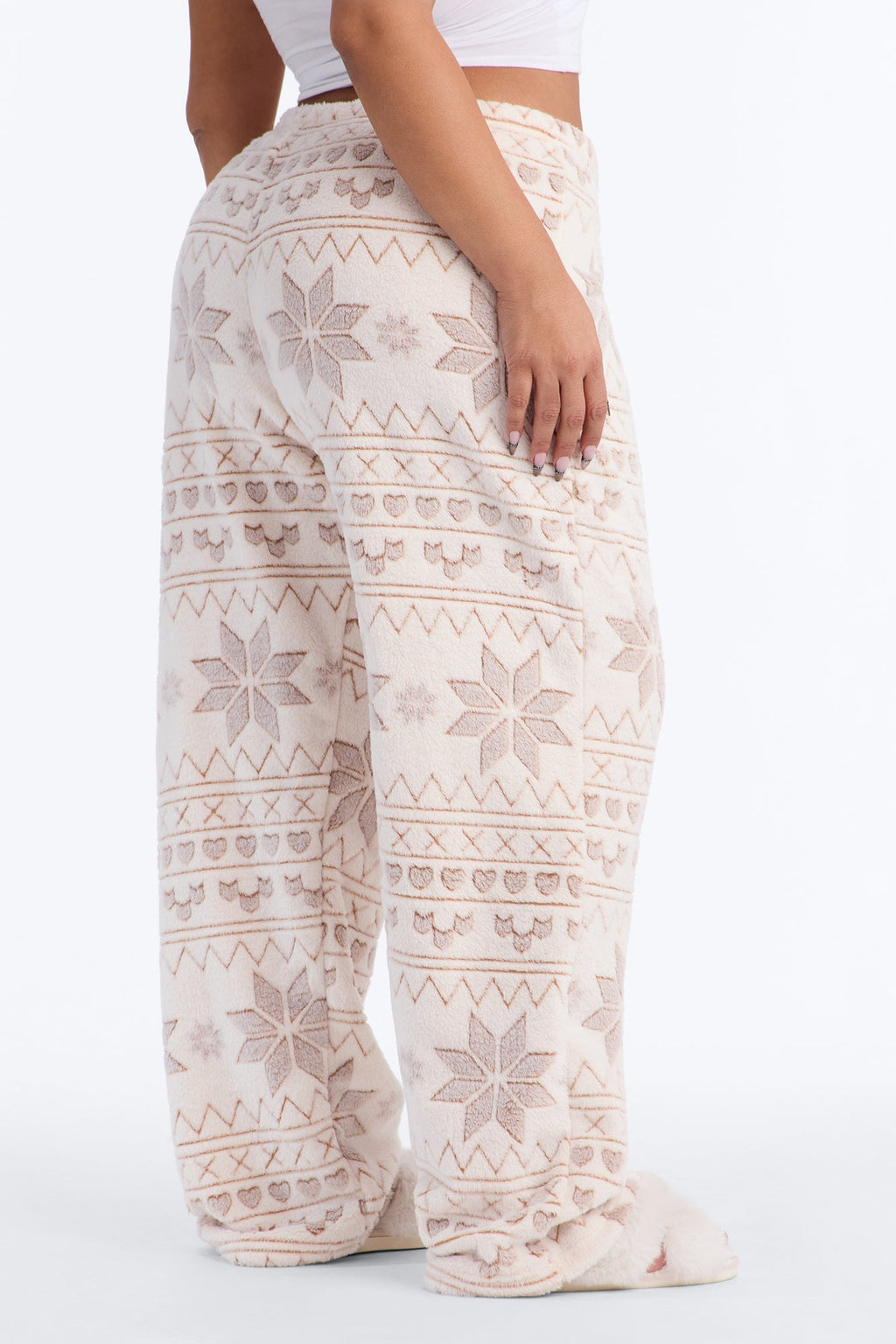 Cocoa & Cuddles PJ Plush Pants - Brown/combo