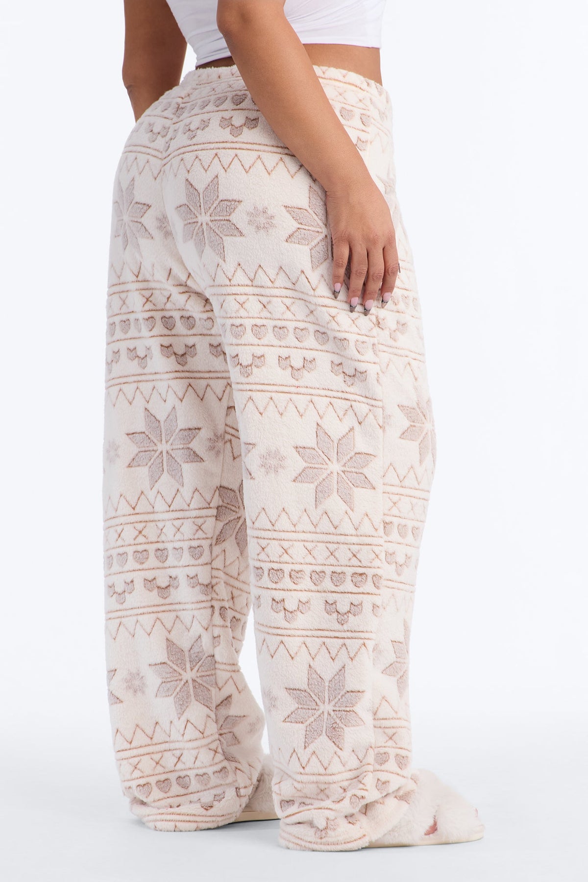 Cocoa & Cuddles PJ Plush Pants - Brown/combo