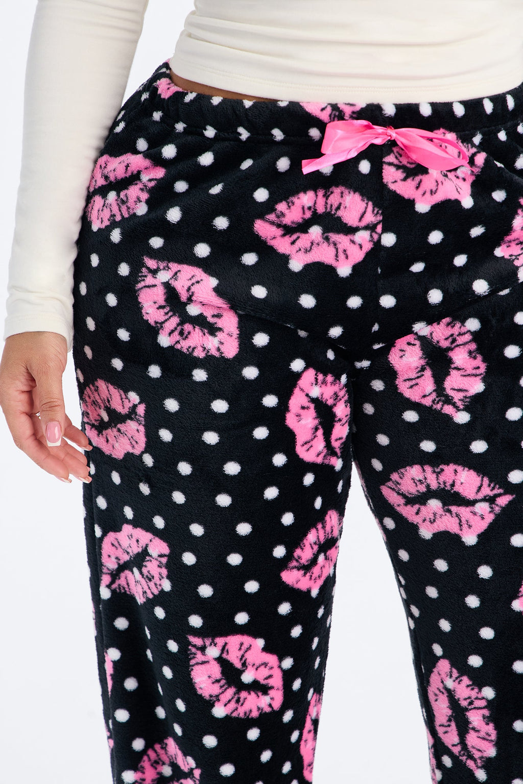 Kisses For The Mrs. Plush PJ Pants - Pink/combo