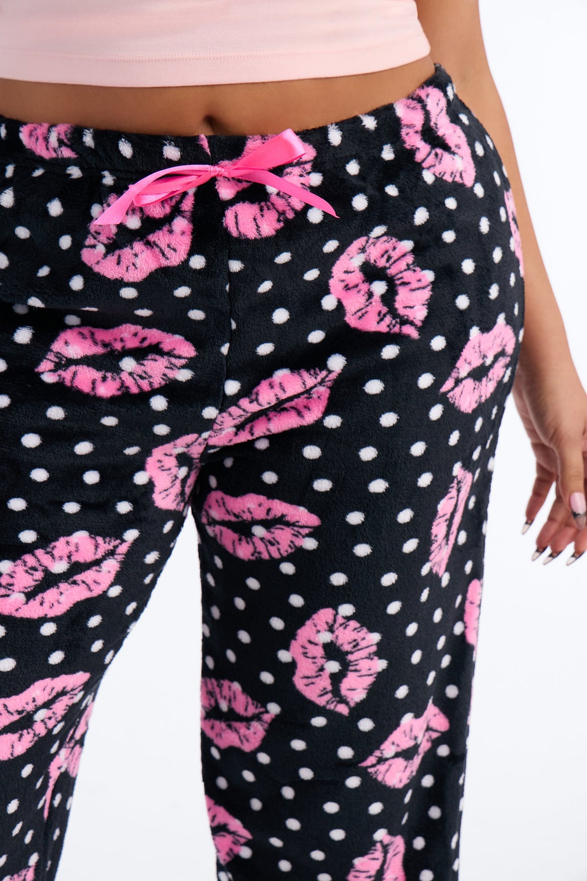 Kisses For The Mrs. Plush PJ Pants - Pink/combo