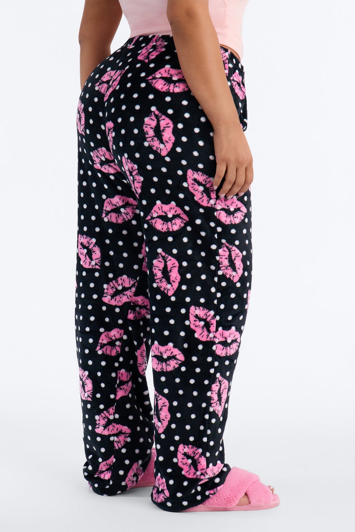 Kisses For The Mrs. Plush PJ Pants - Pink/combo