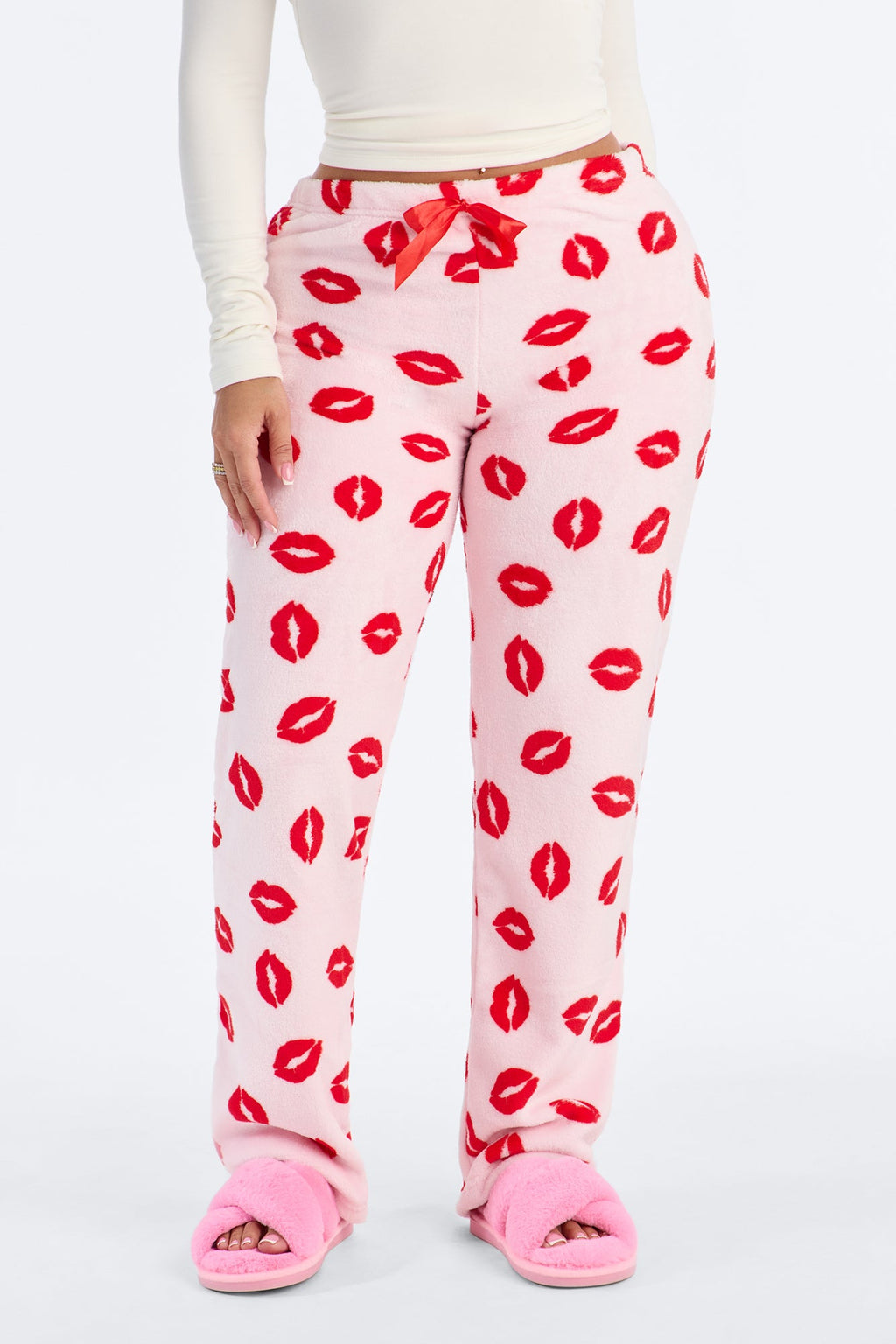 Need Your Kiss Plush PJ Pants - Pink/combo