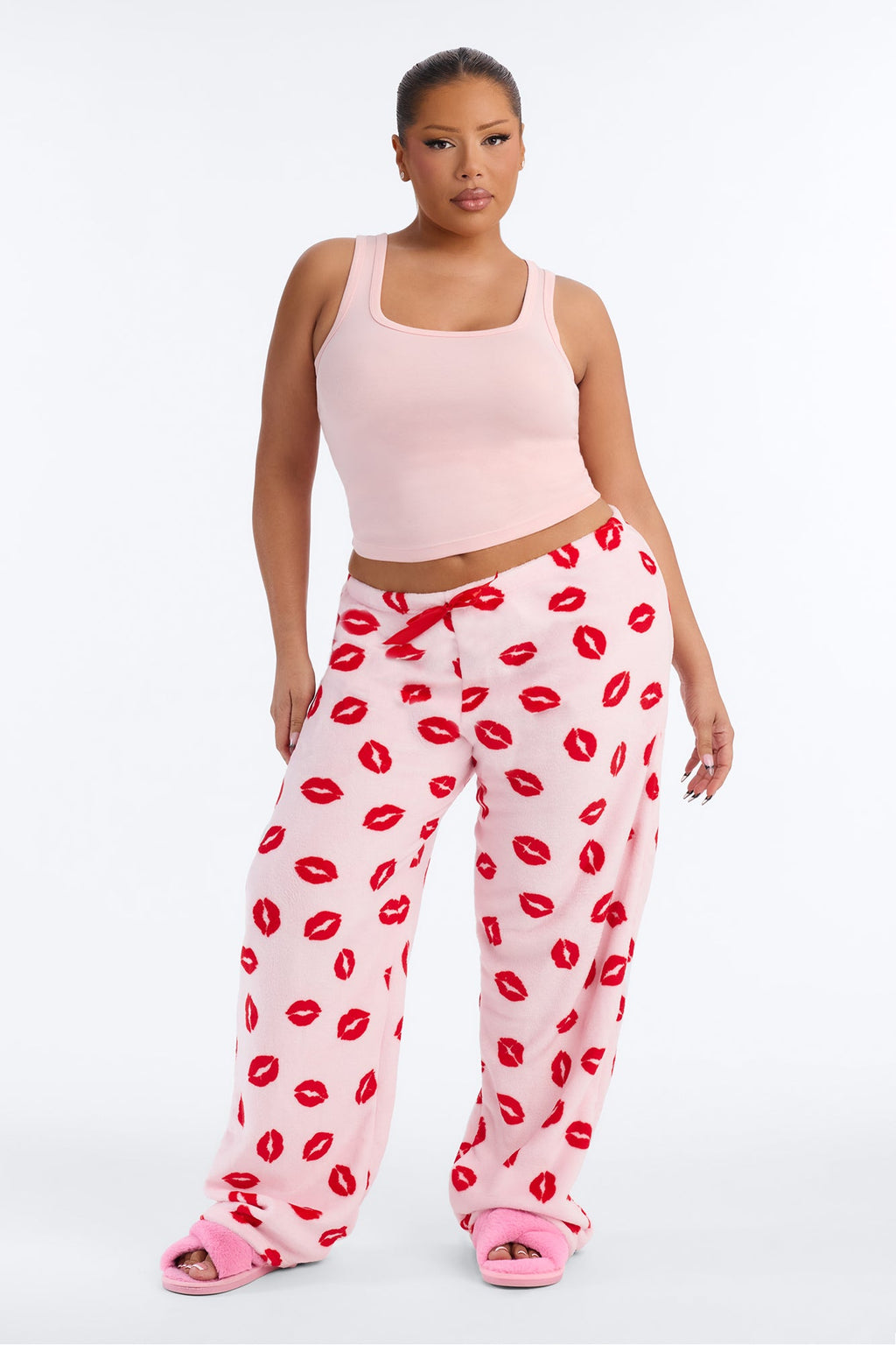 Need Your Kiss Plush PJ Pants - Pink/combo