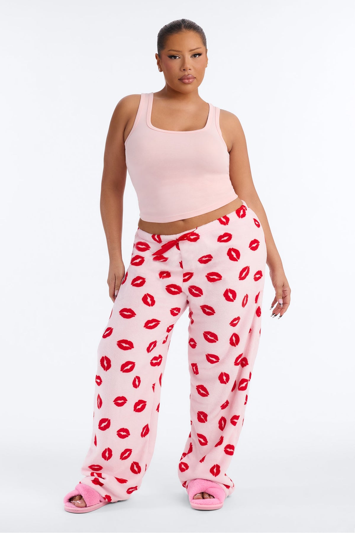 Need Your Kiss Plush PJ Pants - Pink/combo