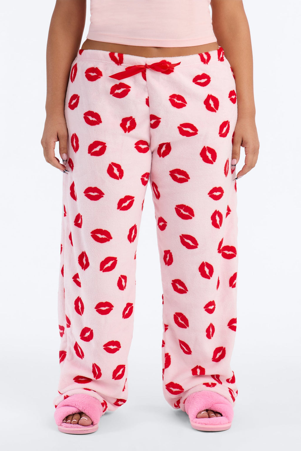 Need Your Kiss Plush PJ Pants - Pink/combo