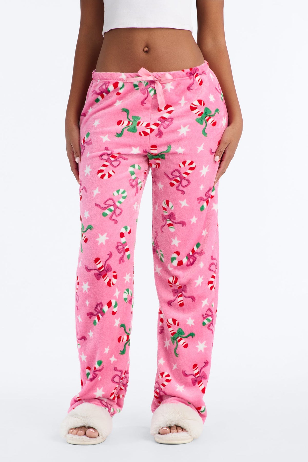 Cold Mornings Plush PJ Pants - Pink/combo