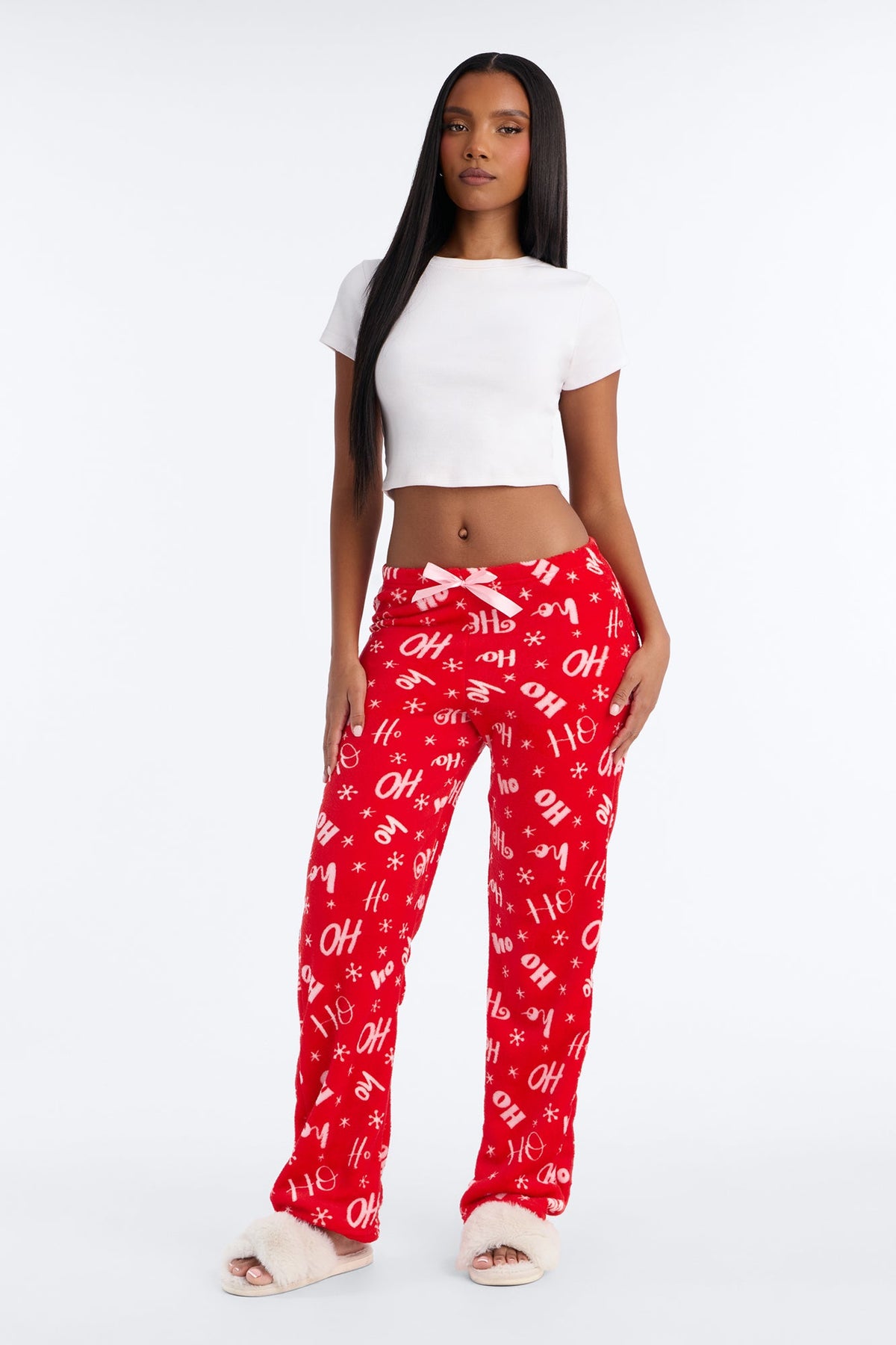 Frosty Fun Plush PJ Pants - Red/combo