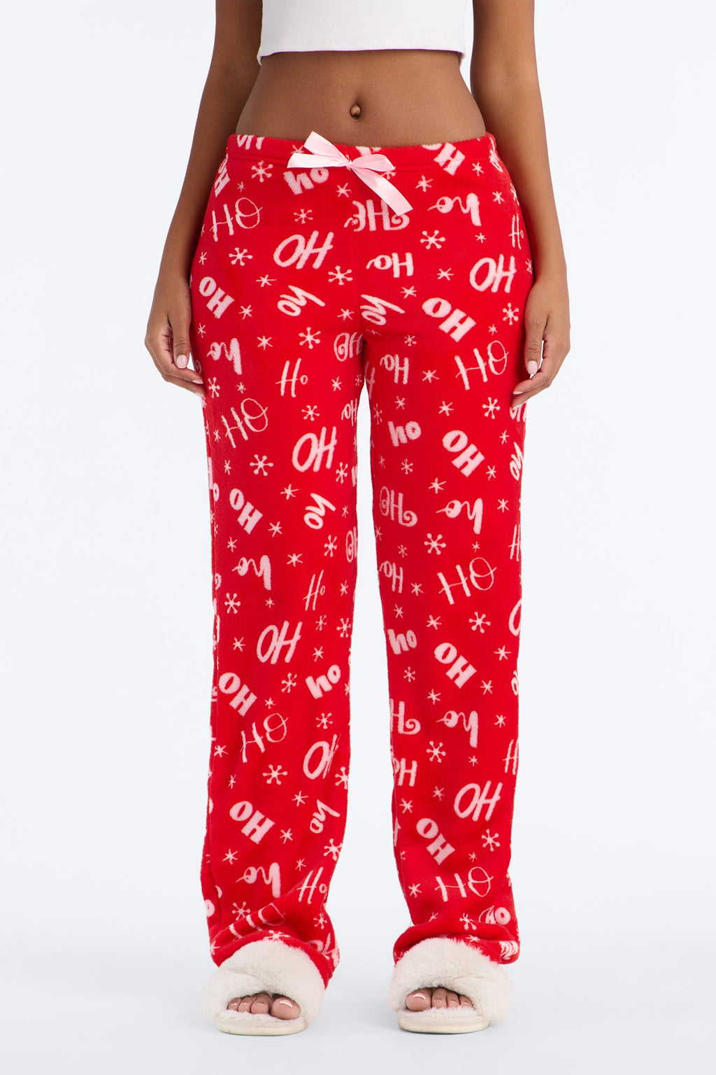 Frosty Fun Plush PJ Pants - Red/combo