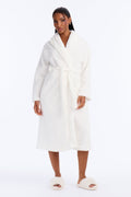 Wind Down Textured Sherpa PJ Robe - White