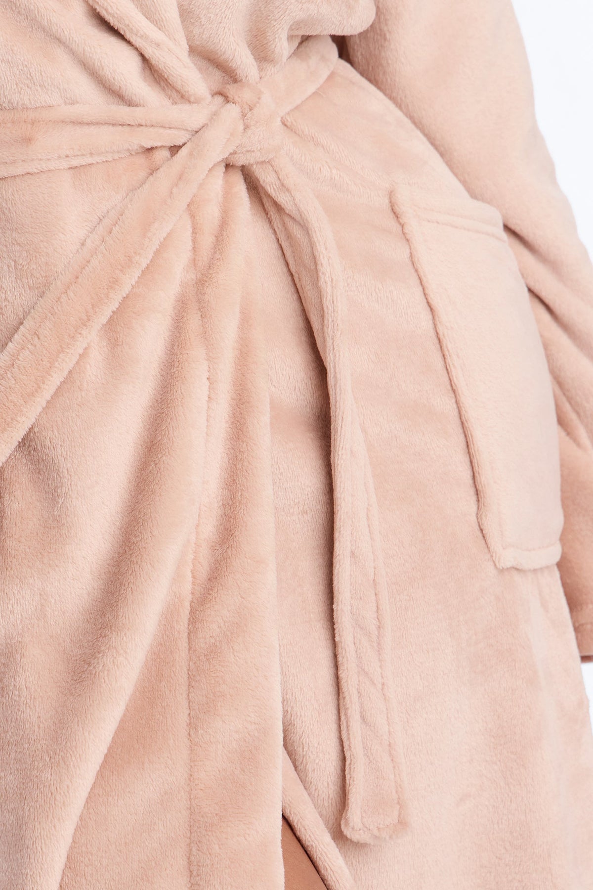Weekends At Home Plush Robe - Tan