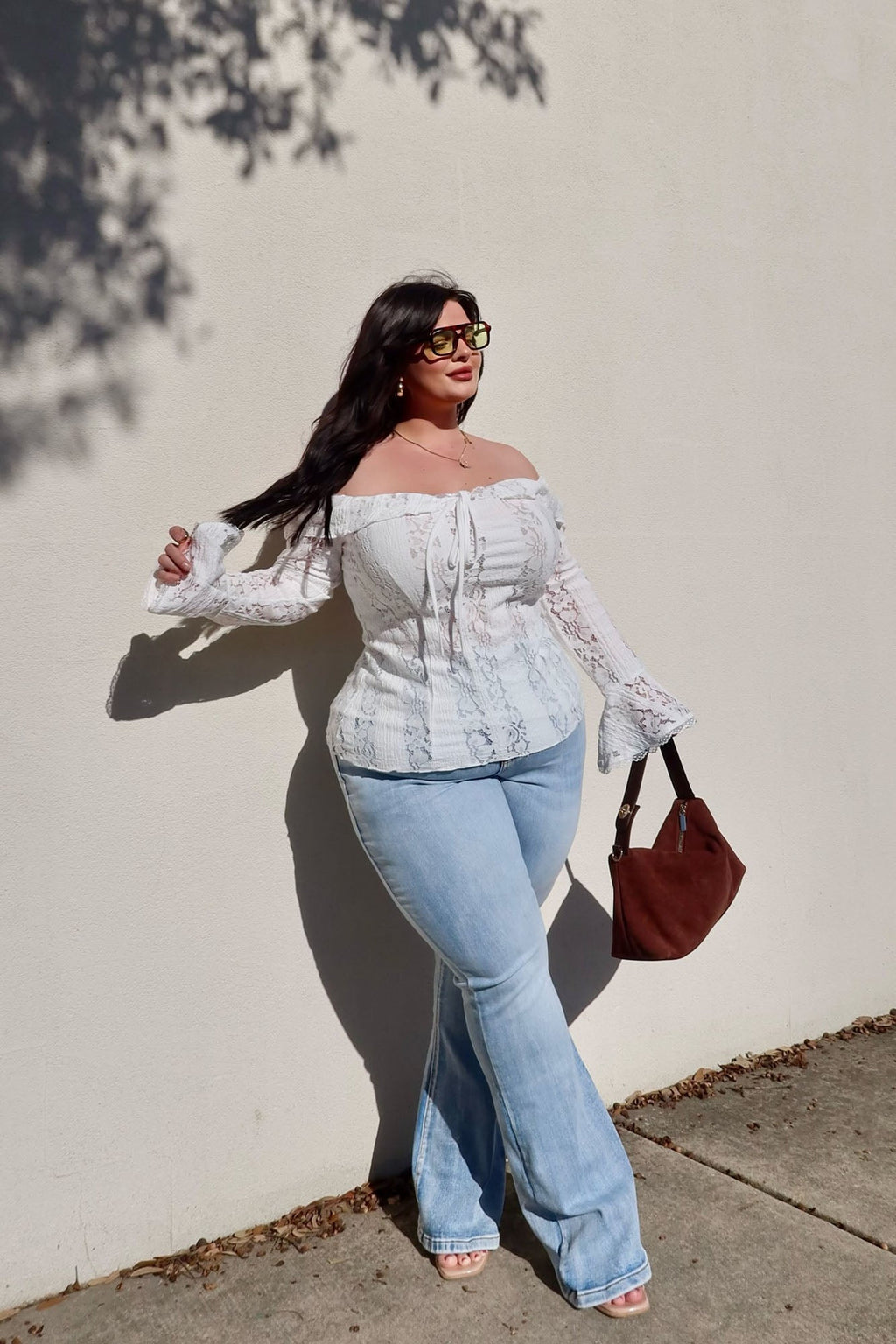 Let Them Know Stretch Flare Jean - Light Wash