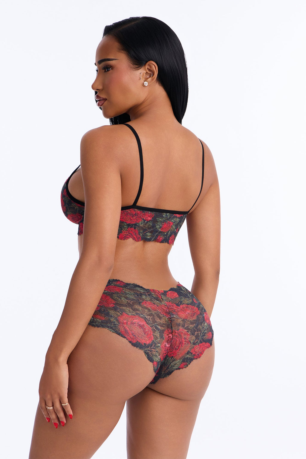Sultry Moments Lace 2 Piece Set - Red/combo
