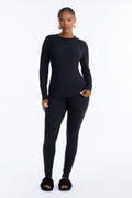 Second Skin Heat Thermal Base Layer PJ Legging Set - Black