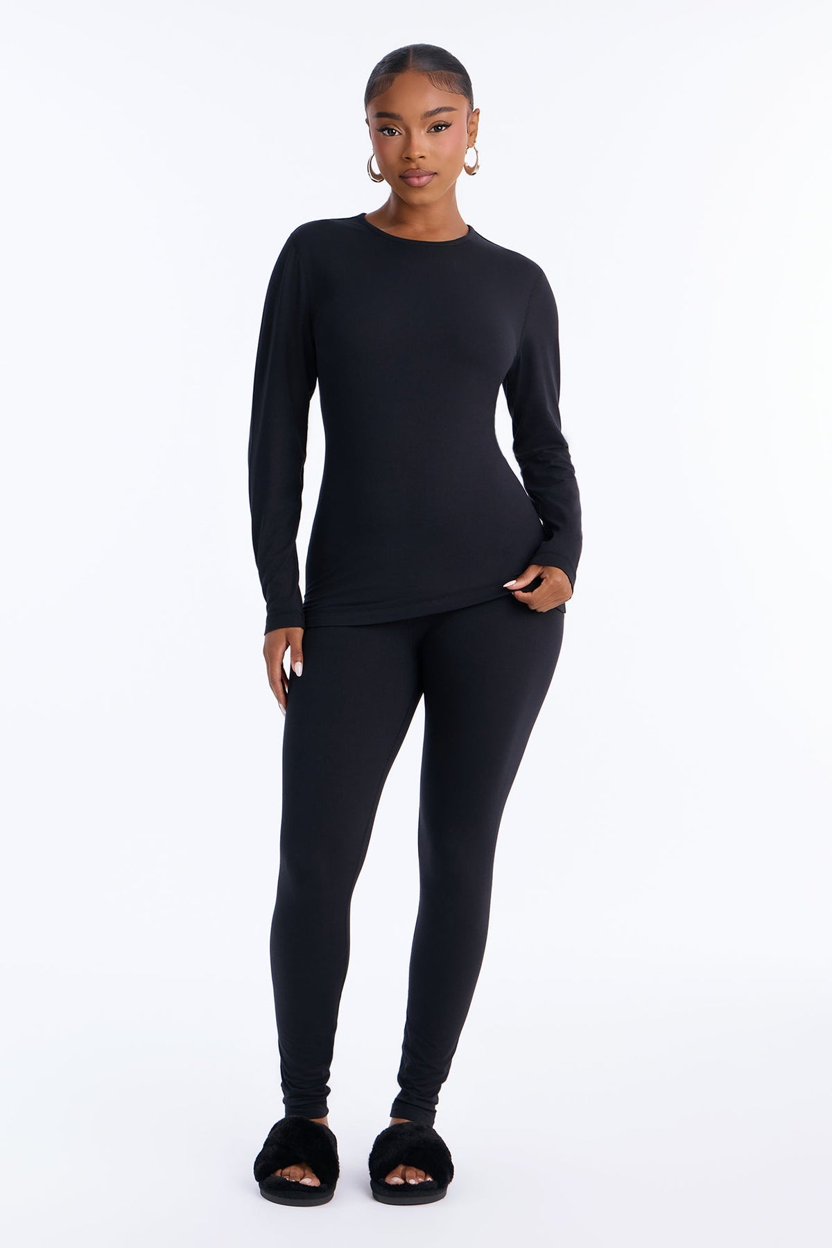 Second Skin Heat Thermal Base Layer PJ Legging Set - Black
