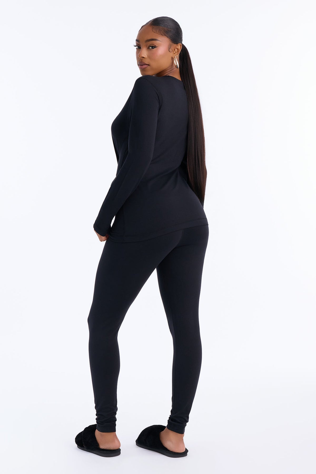 Second Skin Heat Thermal Base Layer PJ Legging Set - Black