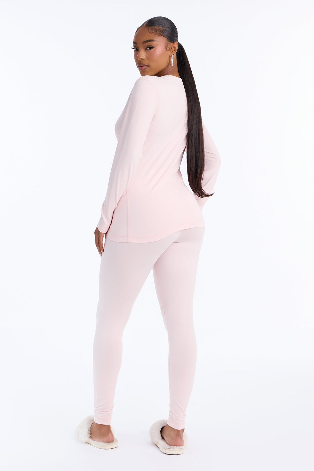 Second Skin Heat Thermal Base Layer PJ Legging Set - Pink