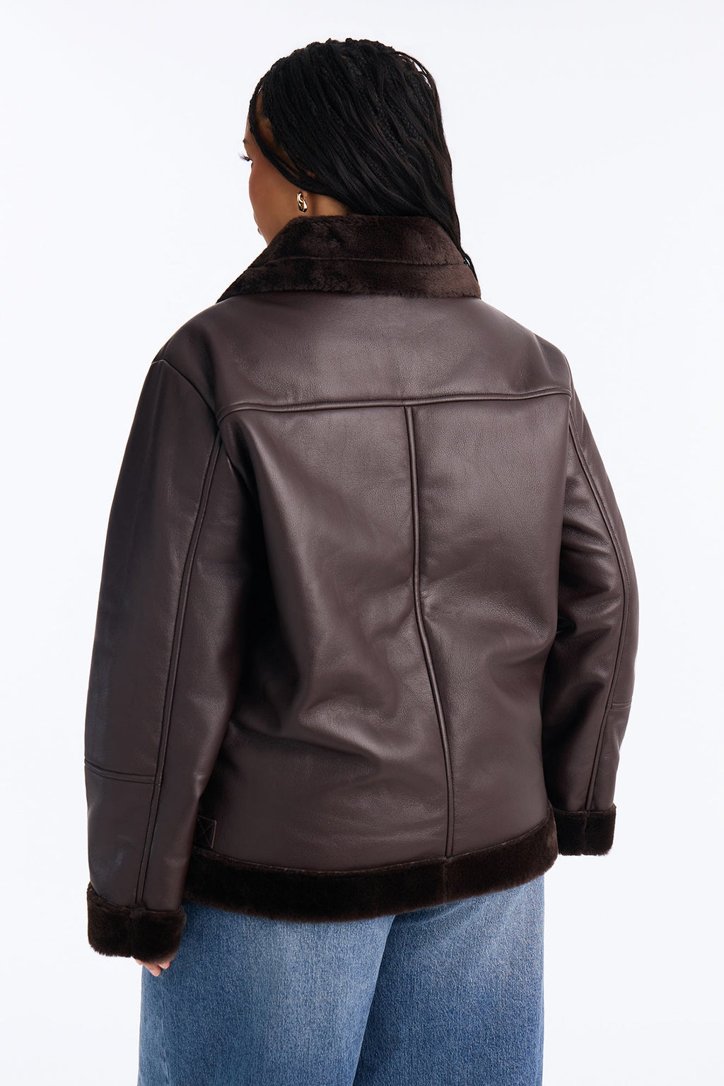 Chic Bad Ass Faux Leather Jacket - Chocolate