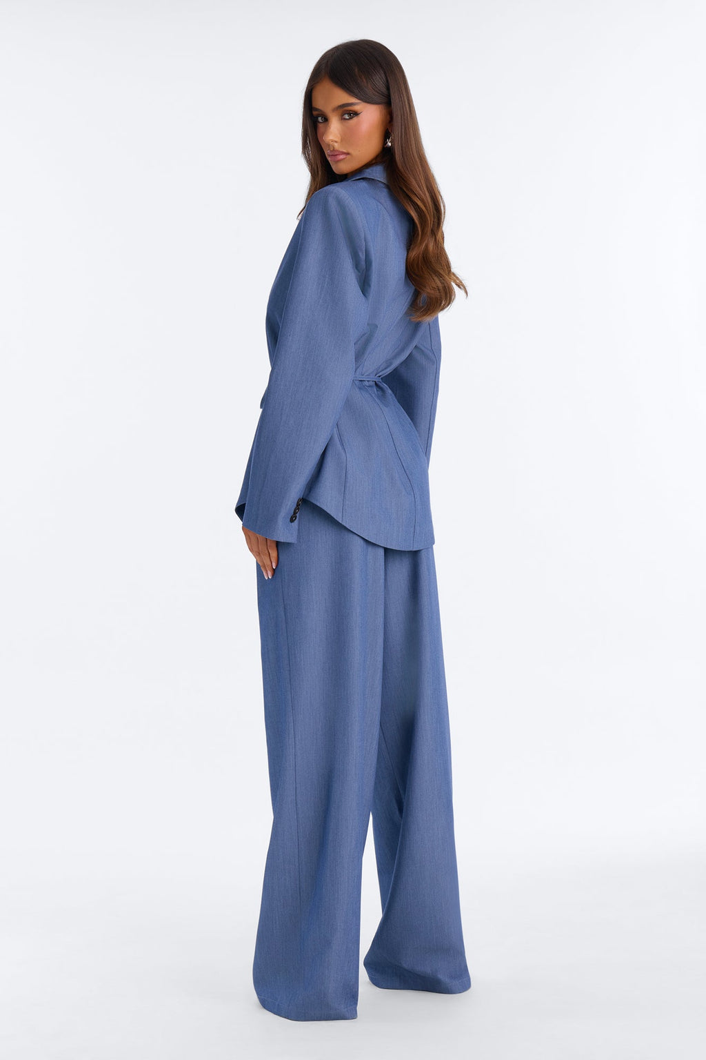 Chic Authority Blazer Pant Set - Blue