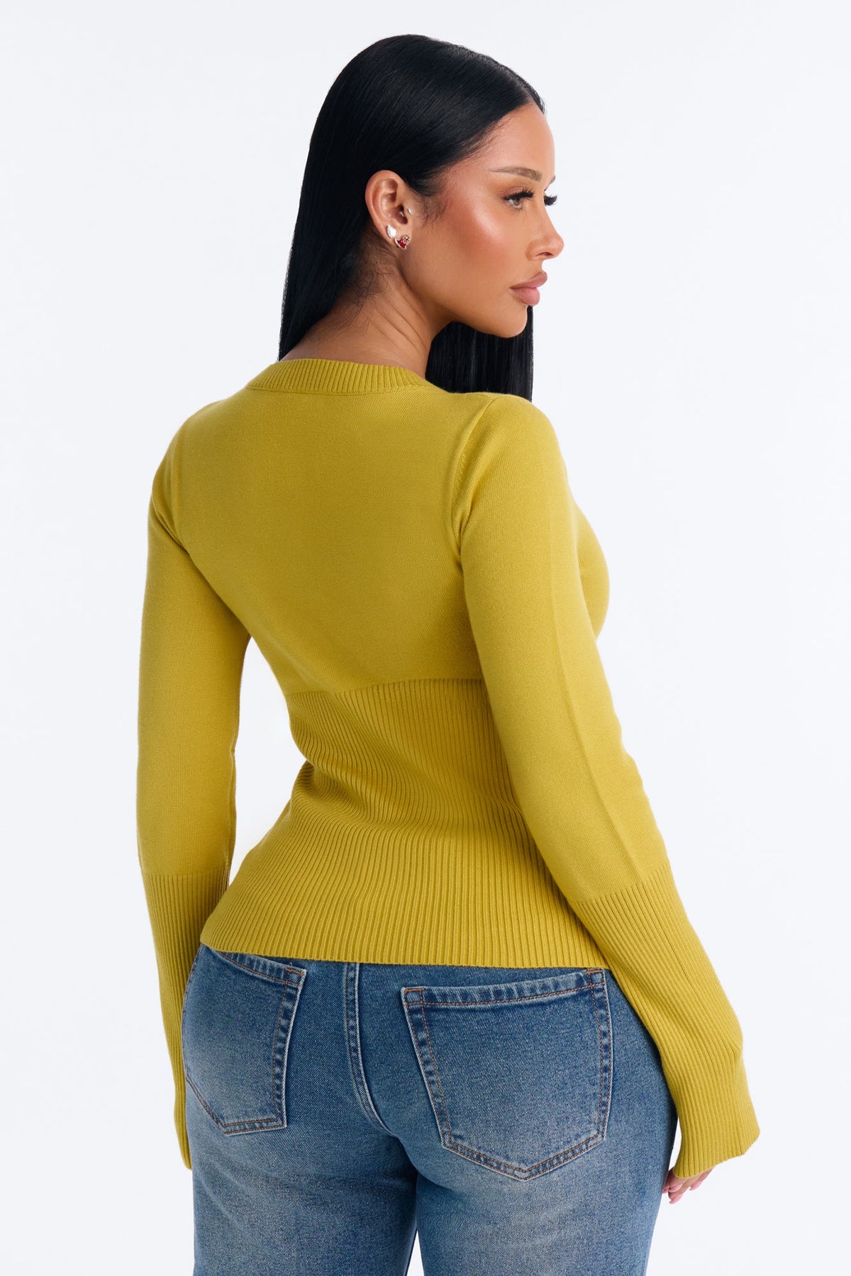 On A Daily Crew Neck Cardigan - Chartreuse