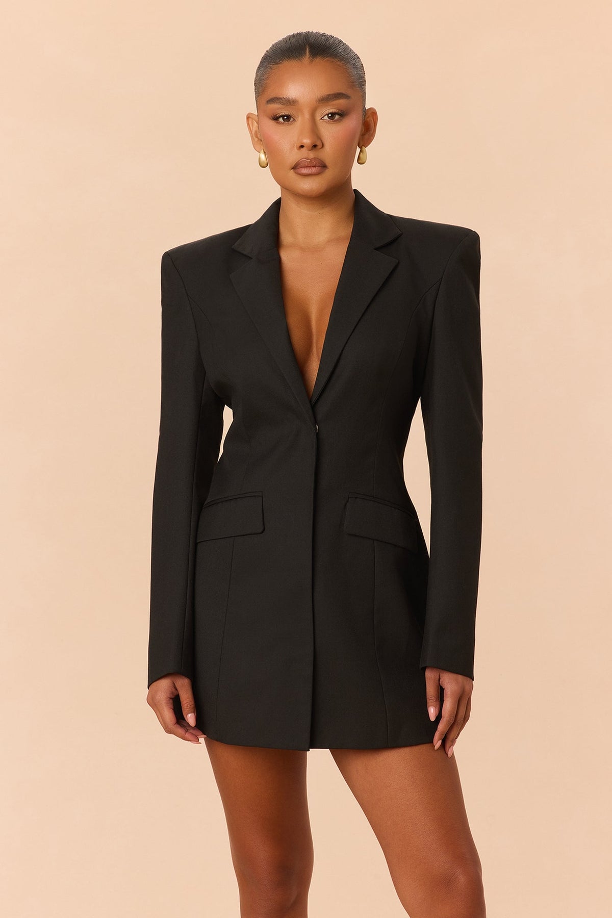 Rock Your World Blazer Mini Dress - Black